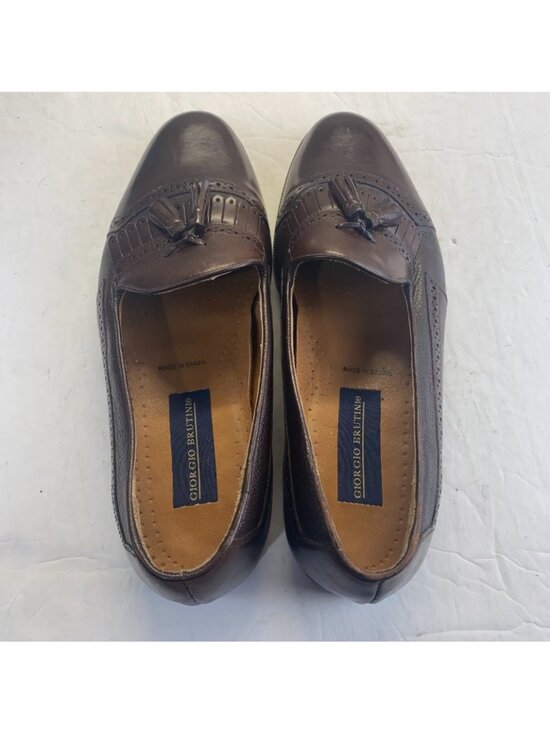 VTG Giorgio Brutini Shoes Mens Size 10D Brown Tassel Loafers Leather SlipOn 9469 main image 11